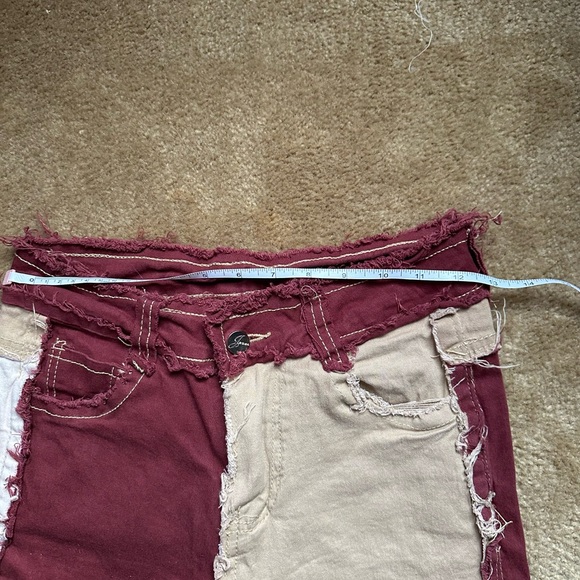 Y2K Distressed Patchwork Women Jeans Size S - Picture 3 of 7